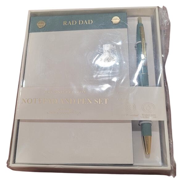 Wit & Delight "Rad Dad" Notepad with Pen – Olive Green - Picture 1 of 5